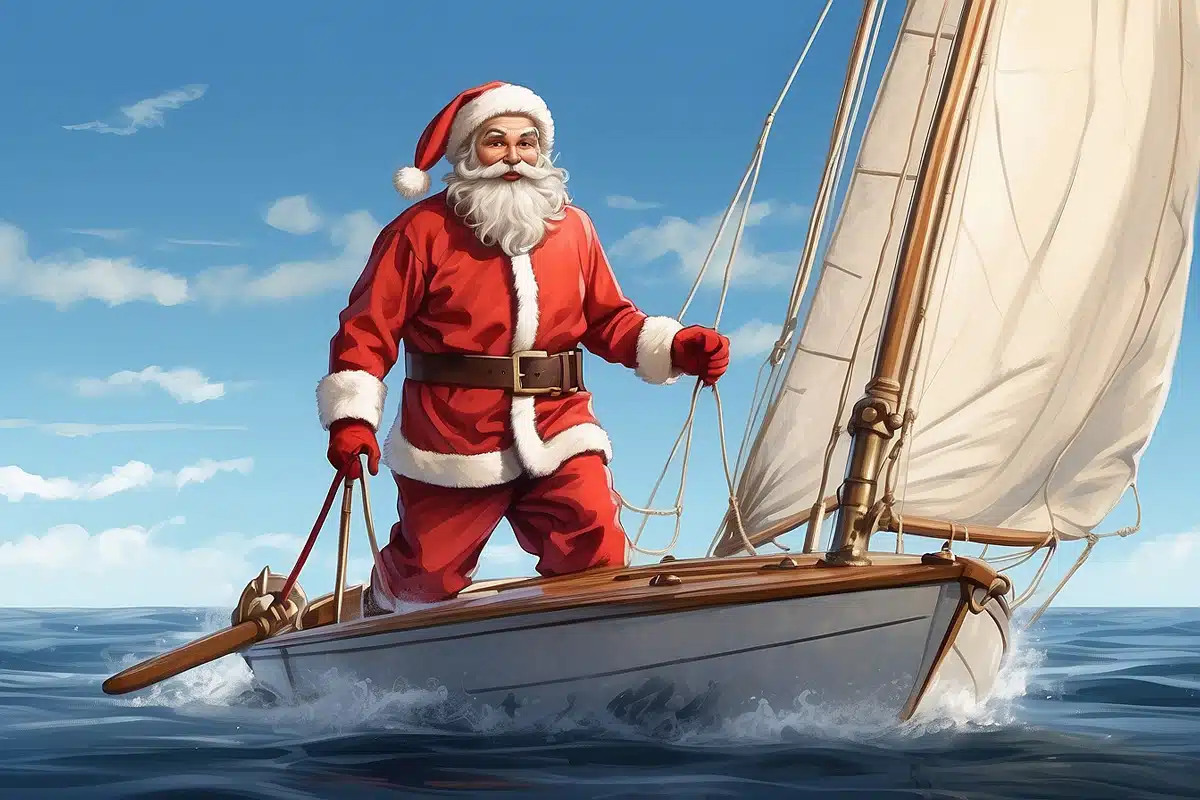 Père Noël en Bateau